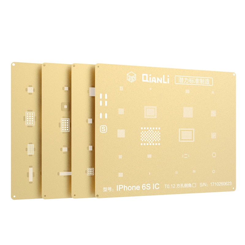 Qianli Toolplus 3D Gold Bga Stencil Ic Tin Netwerk Planten Mesh Voor Telefoon 6 Naar Iphone 8P Ic Cpu reparatie