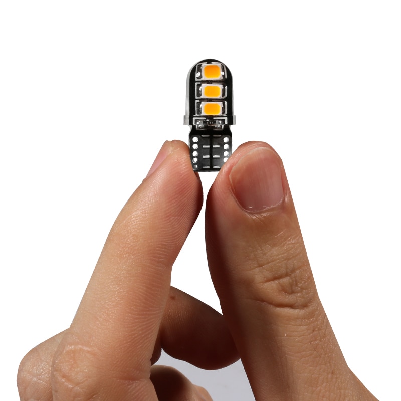 10 kpl  t10 led canbus auton valo 194 168 w5w led parkkivalon polttimo 6 smd silikageeli led automaattinen kiila välyslamppu instrumenttilamppu