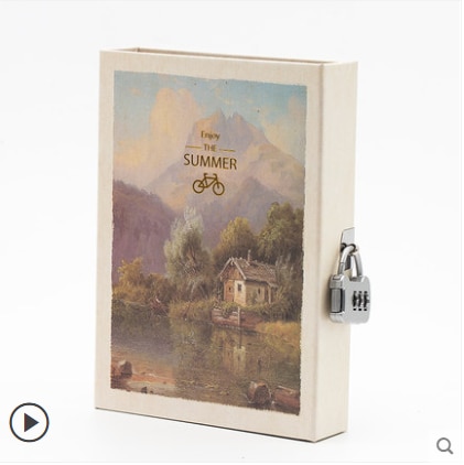 Password Retro A5 Notebook With Lock Writing Pads Lockable Notepad Binder Diary Student: 4