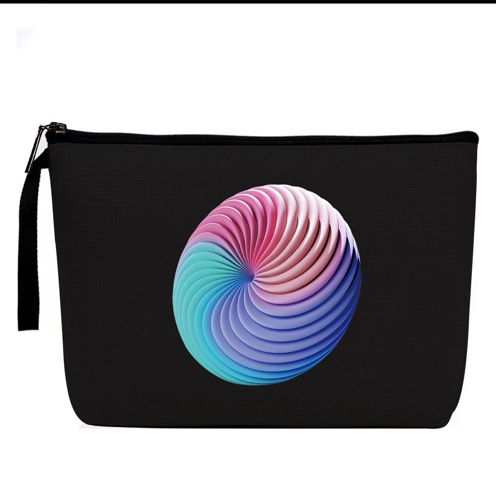 Cosmetische Tas - 3D Print Linnen - Ritsluiting - Reistoiletartikelen Organizer Pouch: 4 3D002