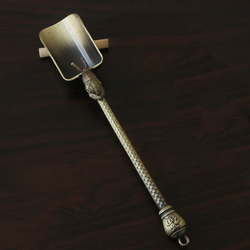 Retro Bronze Chinese Tea Spoons Copper Green Tea Scoop Spoon Tea Leaves Chooser Holder Chinese Kongfu Tea Tools Accessories