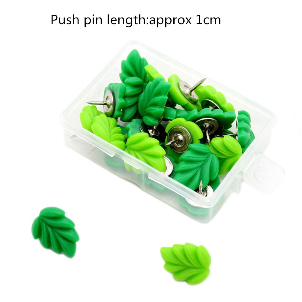 Sunflower Shape Push Pins Decoration Tack Board Bulletin Board Pins PushPin Drawing School Office Binding Supplies: Leaf-20pcs