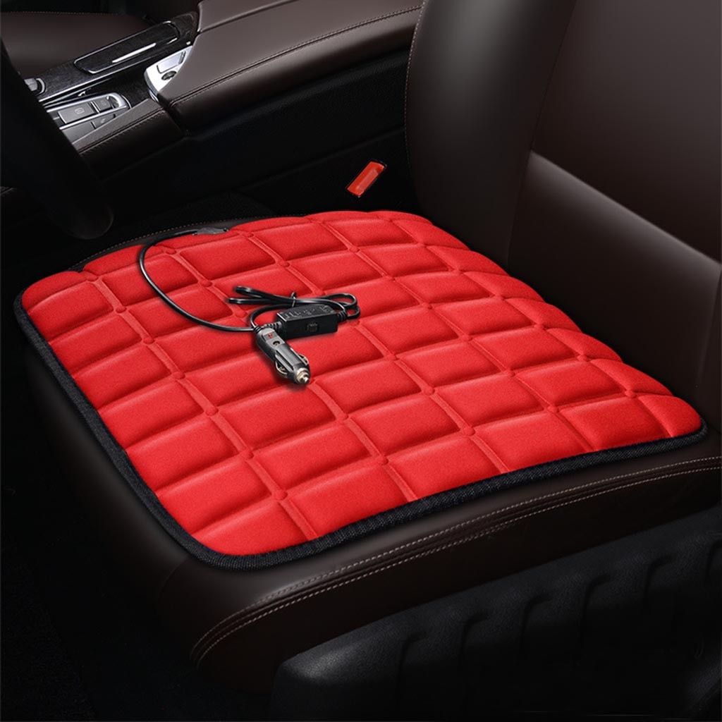 Universal Black 12V Electric Heated Car Fast-Heating Front Seat Cushion Cover Heater Warmer Winter Thermostat Household Cushion