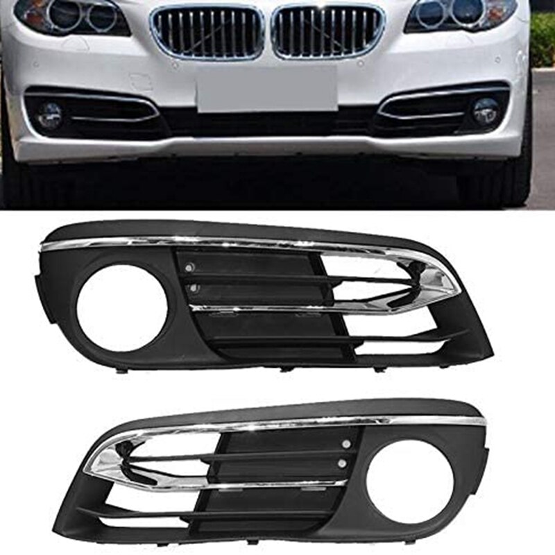 Coche luz antiniebla del parachoques delantero moldura de rejilla Panel para BMW F10 F11 520I 525D 528I 535I 535IX 550I 51117342389, 51117342390: Default Title