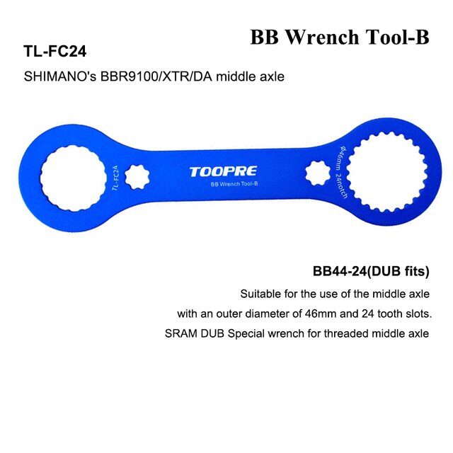 Fiets Trapas Sleutel 44Mm 46Mm 16 24 Notch Installatie Tool Voor BBR60 MT800 MT9100 Xdr Da Chassis reparatie Tool: B