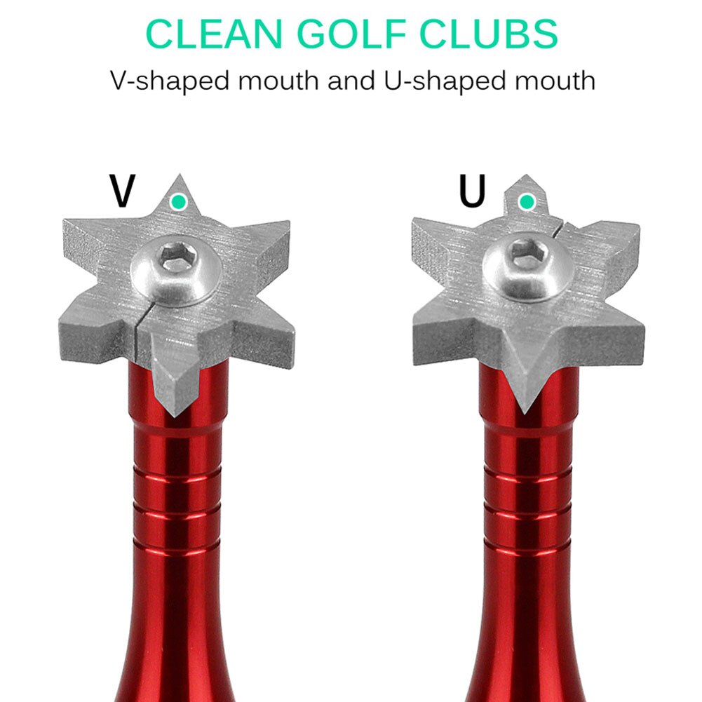 Golfklubba räfflor skärpverktyg järnkil klubba spårslipare rengöringsmedel golfklubba klarverktyg 6 färg golftillbehör