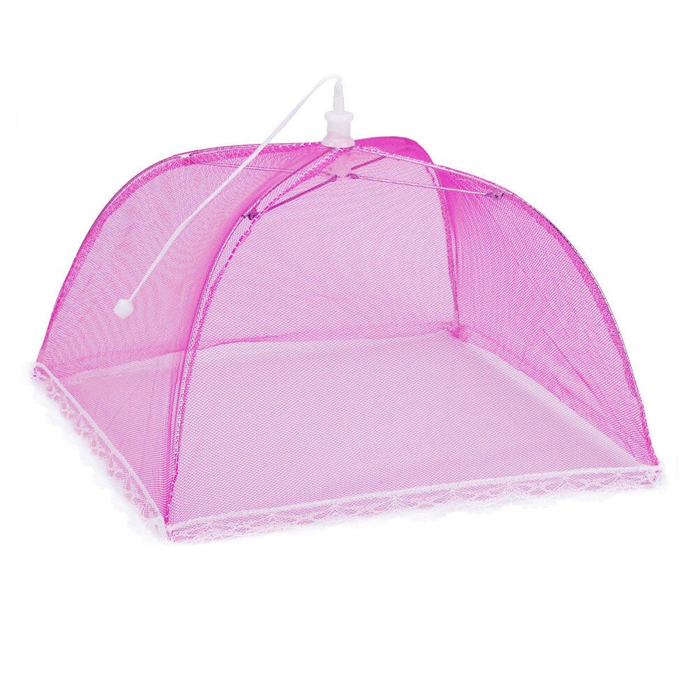 1 PC Pop Up Mesh Screen Voedsel Covers Grote Pop-Up Mesh Screen Beschermen Voedsel Cover Tent Dome Net paraplu Picknick Voedsel Protector: Hot Pink