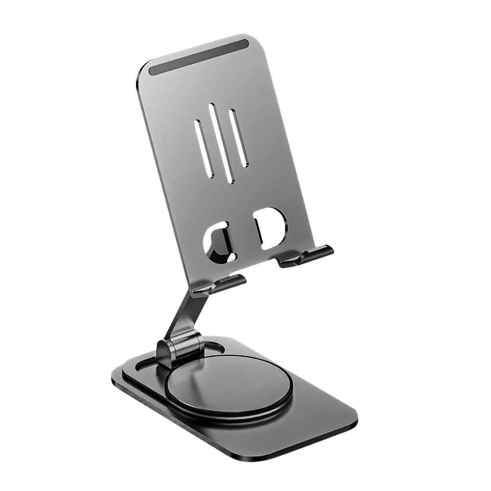Metalowy, obracający się o 360 stopni stojak na telefon komórkowy, tablet, komputer, leniwy, przenośny, składany stojak na telefon komórkowy K61 Rozszerzenie stojaka na żywo: SZARY