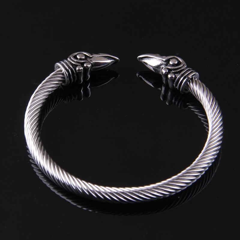 Rustfrit stål ravn armbånd indiske smykker tilbehør viking armbånd mænd armbånd manchet armbånd til kvinder armbånd
