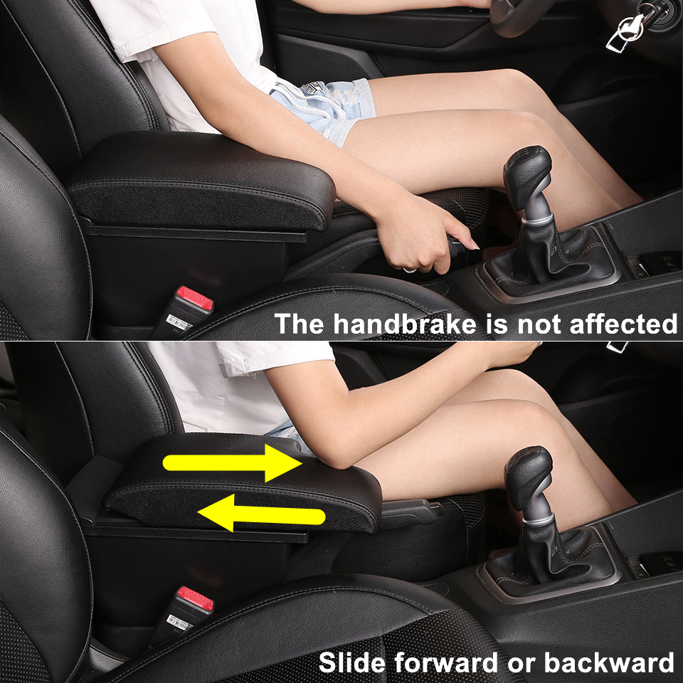 Reposabrazos para Ford Focus Mk2, compartimento central de almacenamiento, accesorios de decoración de estilo de coche, doble capa, gran espacio