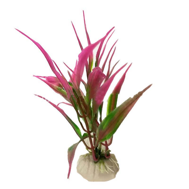 1pcs Artificial Fish Tank Decorations Aquarium Artificial Plastic Plants Decor Aquarium Landscape: Silver