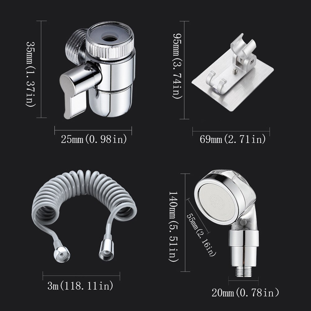 Portable Handheld Splash Shower Tub Sink Faucet Attachment Washing Sprinkler Head Kit Pet Shower Spray Hose Bath Head Tap