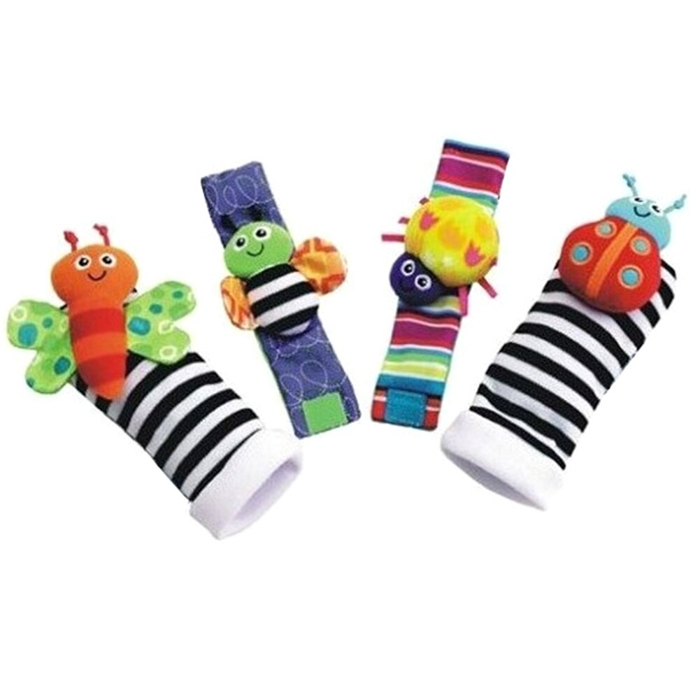 0-2T Baby 1 Set Knuffel Pols Rammelaar Kleurrijke Bee Met Voet Sokken Leuk Voor Baby: Stripes Bee and Lady