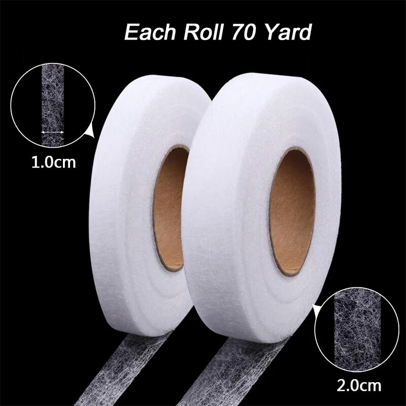 Cinta adhesiva de fusión de tela de 65 yardas, cinta adhesiva para dobladillo, cinta para planchar en el dobladillo para pantalones, vestidos, ropa, cortinas, tira adhesiva para dobladillo