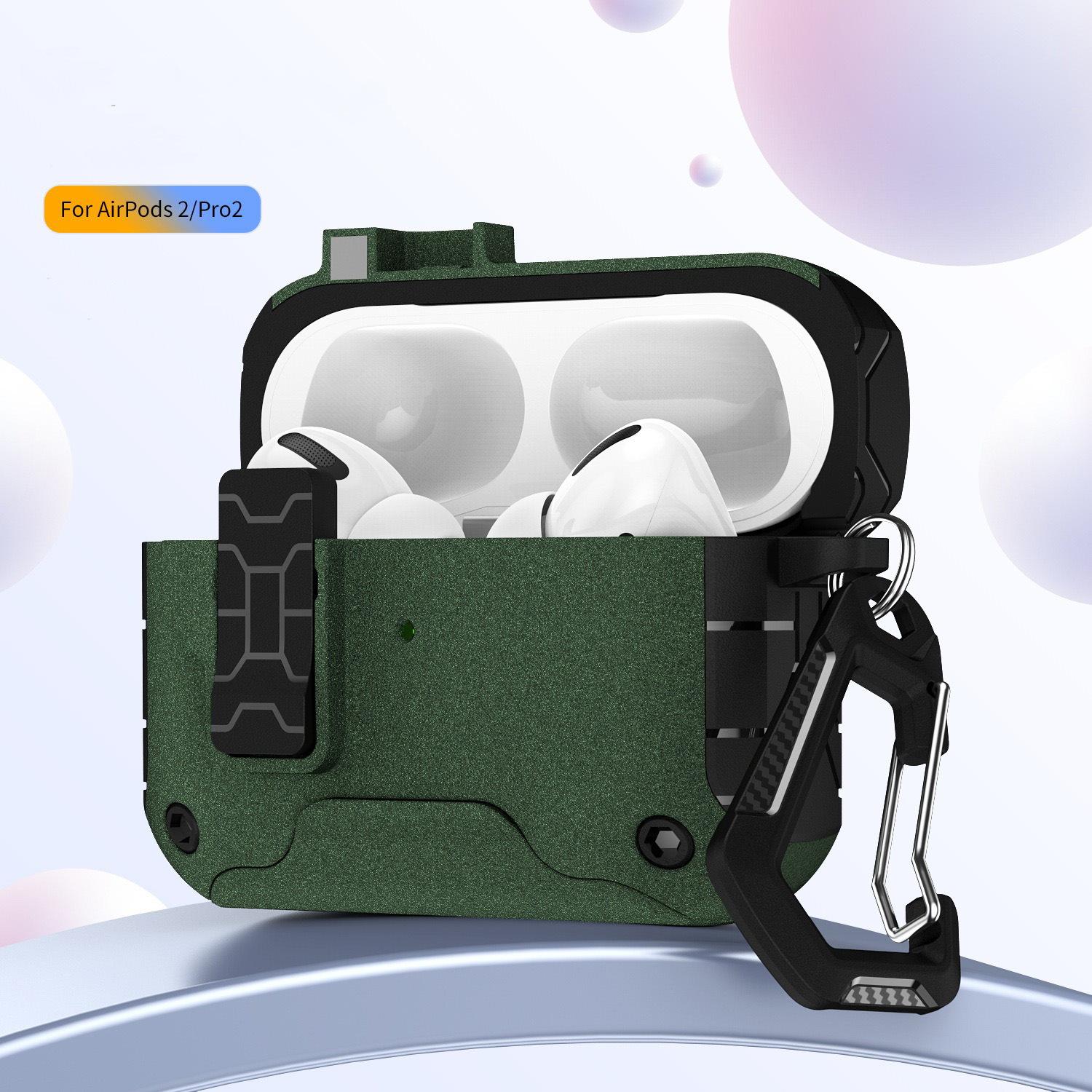 Secure Lock Clip Oortelefoon Case Cover Voor AirPods Pro 2e Generatie Schokbestendig Case Voor AirPods 4 Pro 2 Met Telefoon houder: 2XS / Bruin