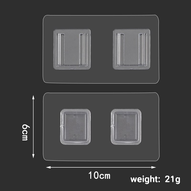 Double-sided Adhesive Wall Hook Transparent Suction Cup Sucker Hanger Seamless Paste Plug Socket Holder Cable Plug Fixing Storag: 02