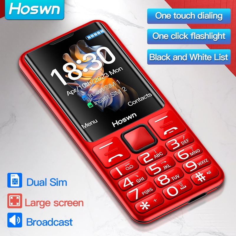 Mini  i79 (h6)  ouderen 2g mobiele telefoon 2.4 inch tft-scherm 32mb ram zaklamp dual sim engels toetsenbord mobiele telefoon