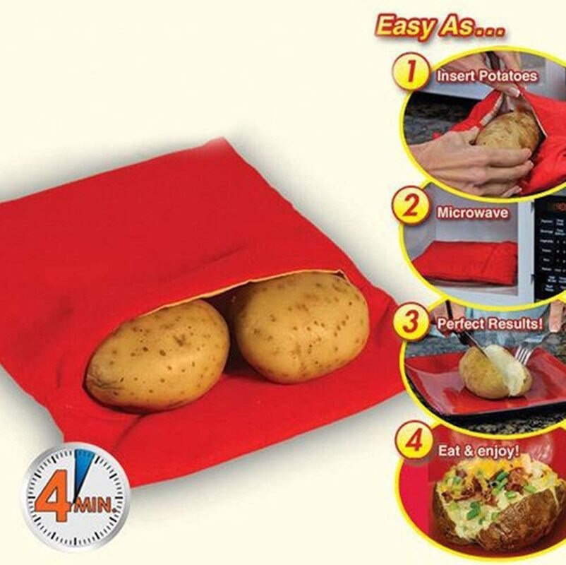 Potato Microwave Pouch Microwave Potato Cooker Bag Reusable Washable Fabric Potato Cooker Pouch Perfect Potatoes