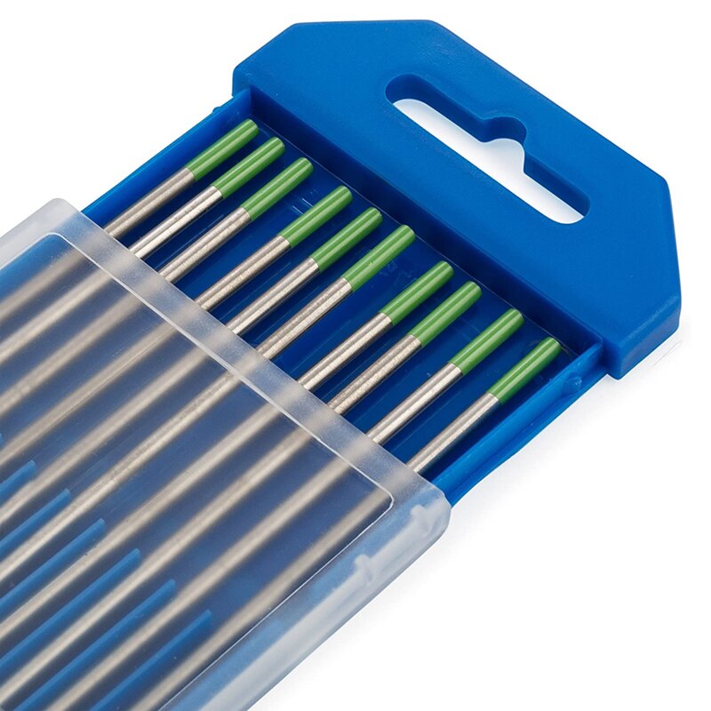 10 Pieces Set Tig Tungsten Welding Electrodes Argon Arc Welding Rods Electrode WC20 WT20 WP20 WL20: green / 2.4mm