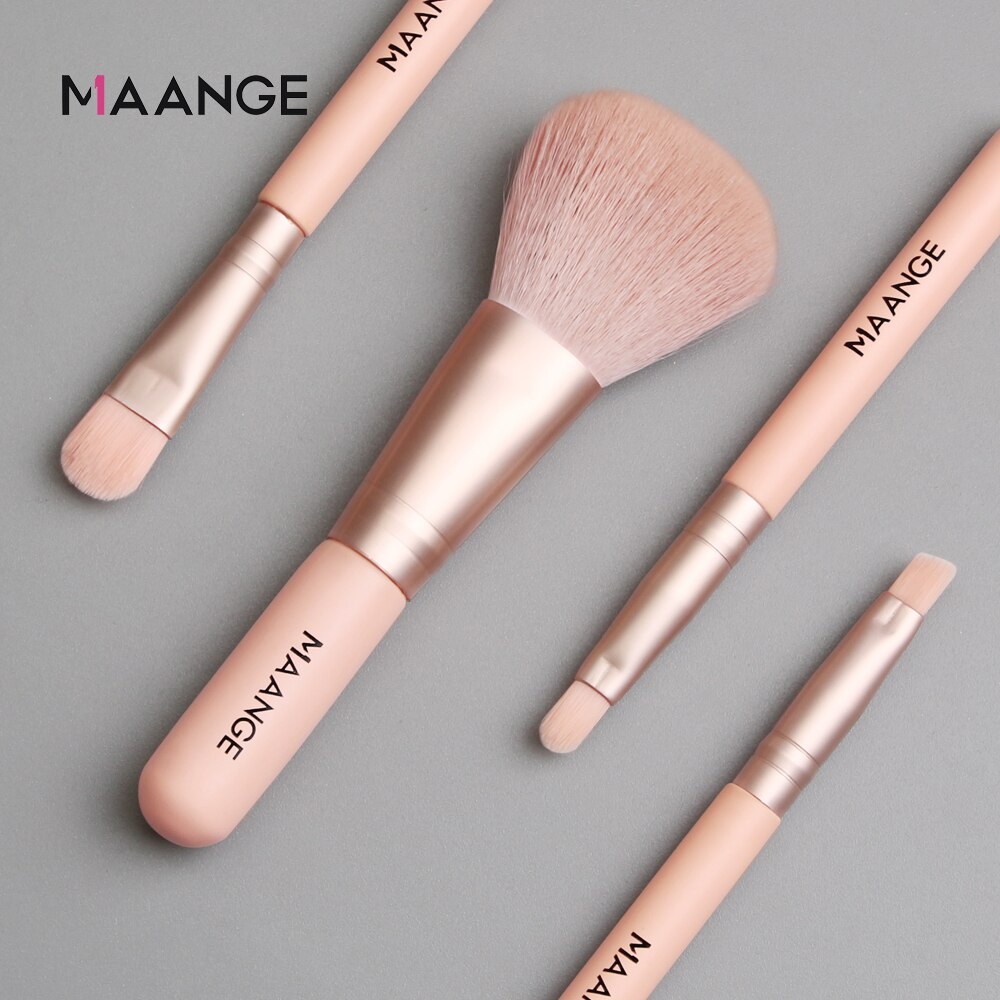 MAANGE 4 Pcs Mini Makeup Brush Set With Micro Crystal Hair Powder Blush EyeShadow Eyeliner Lip Multifunctional Soft Makeup Brush