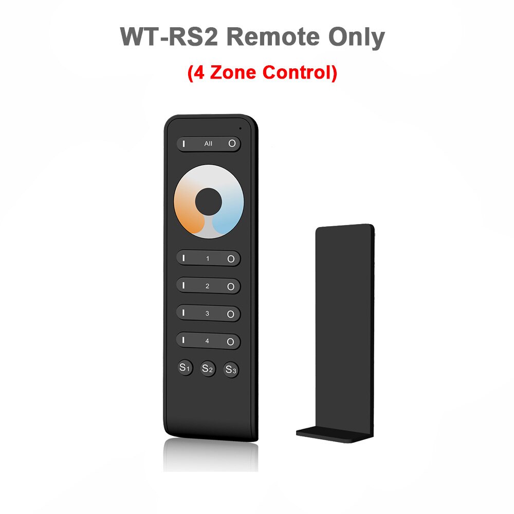 LED Dimmer Switch CCT 12V 24V 36V RF Wireless 2.4G Remote Smart Wifi 2CH WW CW LED Controller for CT Single Color LED Strip V2-L: RS2 Remote Only