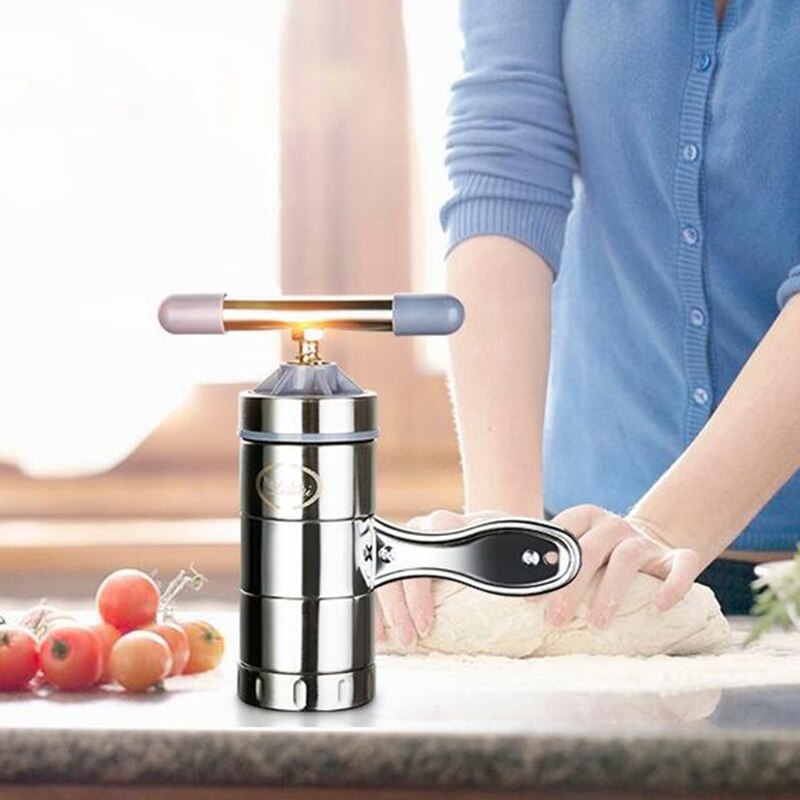 Manual Noodle Maker Press Machine Cutter with 2 Mould for Fresh Spaghetti Kitchen Pastry Noodle Making Cooking Tools