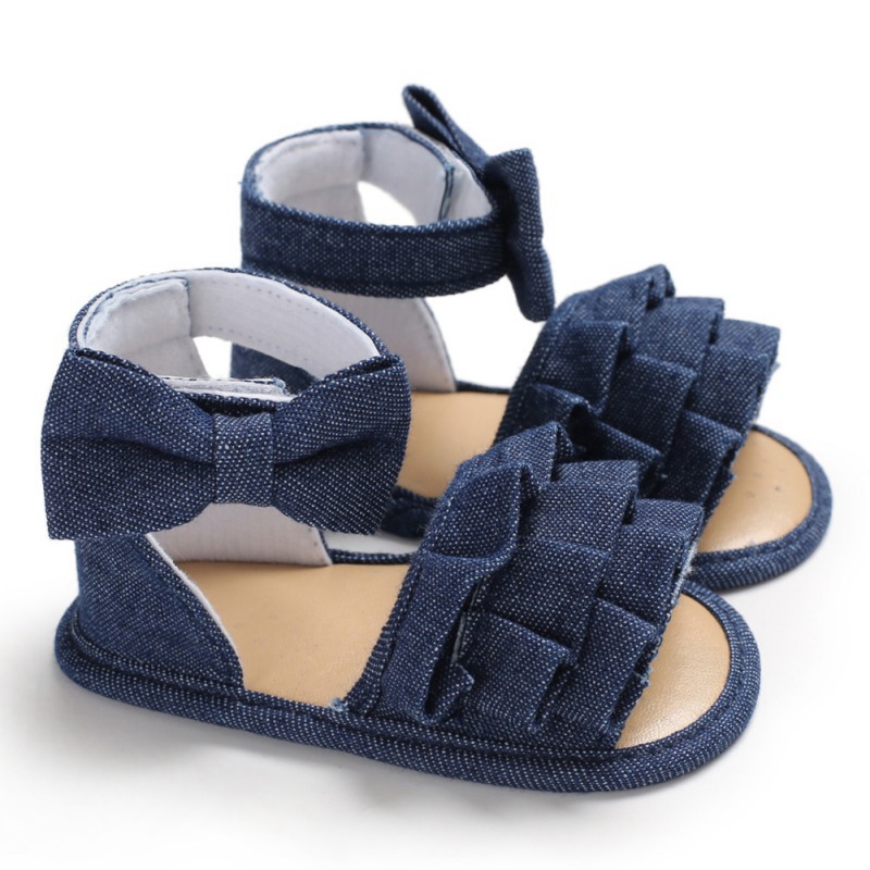 Summer Baby Girl Shoes Cute Crib Breathable Anti-Slip Bowknot Sandals Toddler Soft Soled Shoes