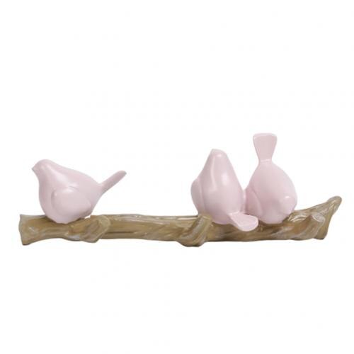 Wall Decorative Hooks Resin 2/3/4 Birds Door Hangers Wall Decorations Hooks Hat Scarf Key Hanger Hooks Wall Hanging Hooks: Pink 3 Birds