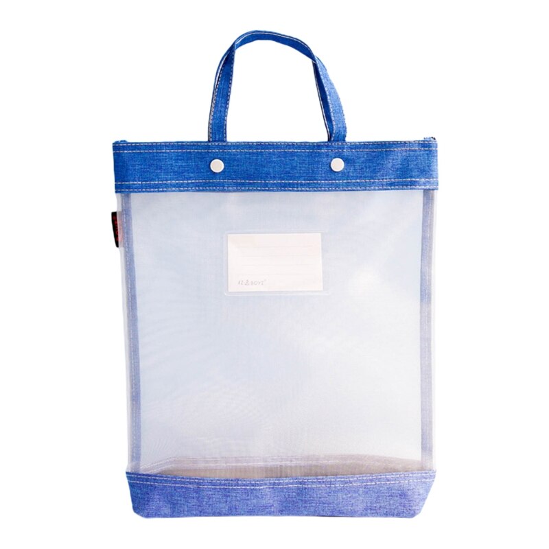 Transparent portatif En Nylon École Fourre-Tout Document Porte-Fichiers Étudiant Classification Idéologique Snap Sac De Rangement: NB