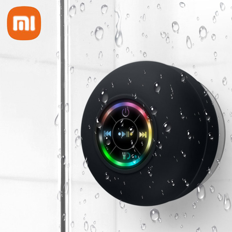 XIAOMI Draagbare Bluetooth Draadloze Mini Speaker Waterdichte Bluetooth Speaker LED Licht met Zuig Badkamer Luidspreker Box Thuis