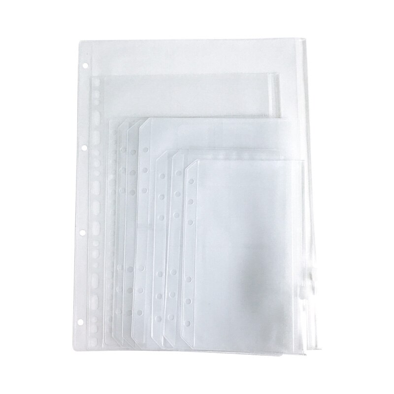 A4 A5 A6 A7 loose leaf notebook pvc collection bag DIY diary accessory, zip bag name card case storage bag pouch