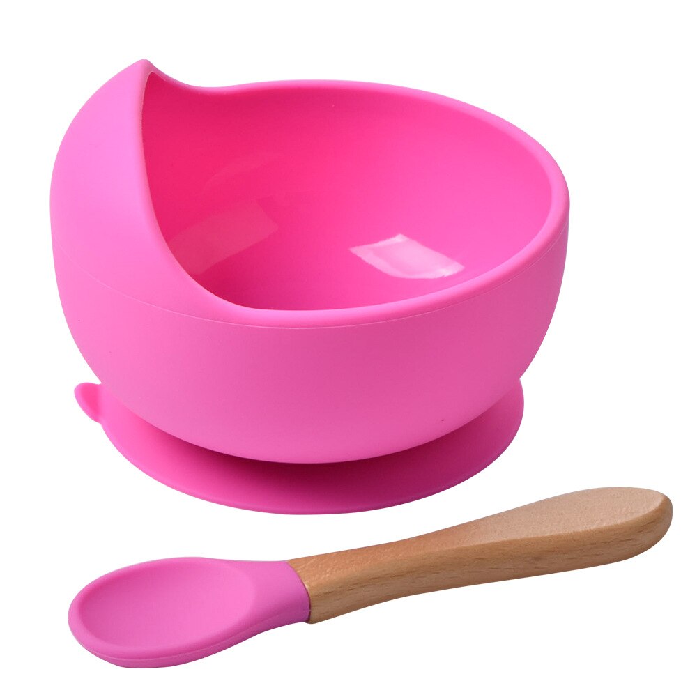 Babyvoeding Siliconen Kom Antislip Zuignap Kom Lepel Set Kinderen Servies Diner Gerechten Plaat Voor Baby Keukengerei: 7