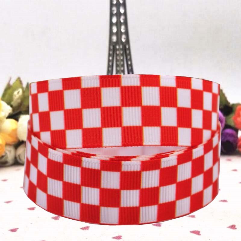 1 '25mm pled czarny czerwony i biały sprawdzone ryps wstążka 10 stoczni DIY Wykonany ręcznie materiał: Wielobarwne / 38mm