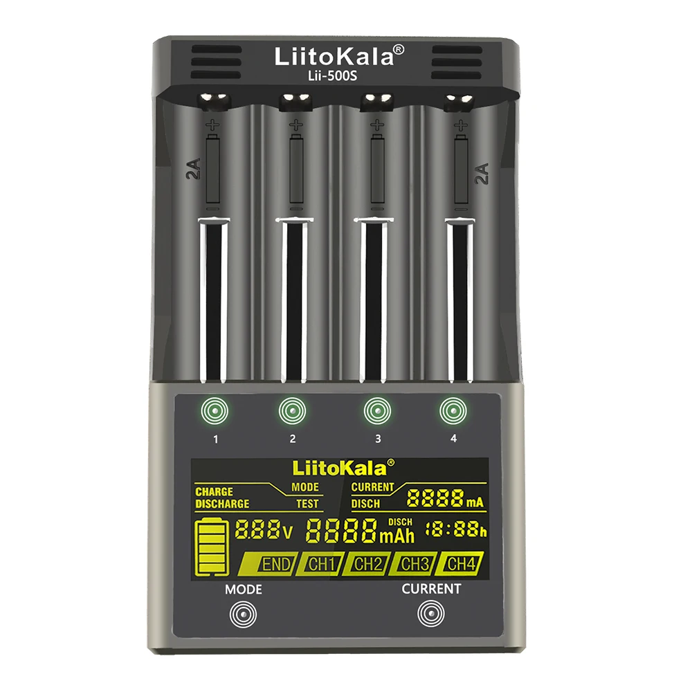 LiitoKala Lii-500S 500 18650 LCD Battery Charger for 26650 16340 18350 3.7V 1.2V Ni-MH Ni-Cd Li-ion Test Battery Capacity +car