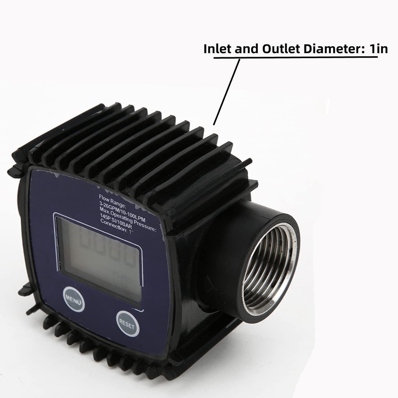 Water Flow Meter, 1 Inch Interne Draad Flow Meter, digitale Display Waterstroom Sensor 10-100 Liter/Min, Voor Aardolie