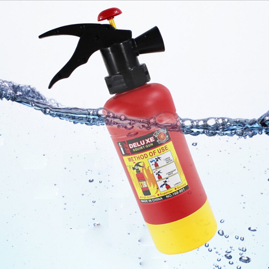 One Piece Practical Plastic Fire Extinguisher Shaped Simulation Squirt Water Guns Toy for Kids Children Summer Funny Toy