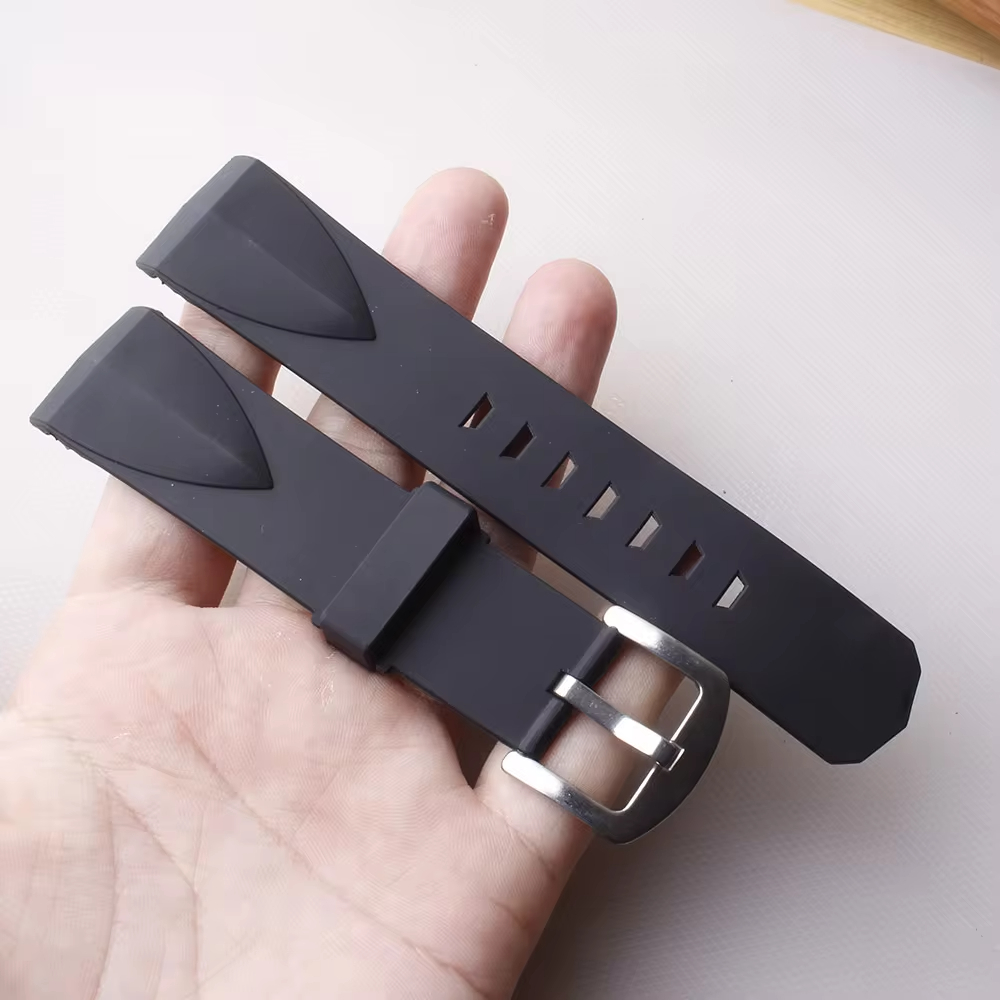 Orologi Cinturino Gomma Cinturino Orologio Subacqueo In Gomma Silicone – 20/22 Mm, Nero, Stile Ploprof, Nuovo Con Etichette Cinturino Nero Per Orologi Sub - Foto 9