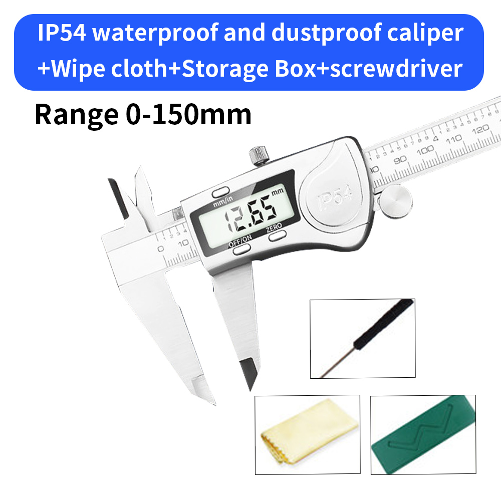 LUXIANZI Plastic Metal Vernier Caliper 0-150mm Micrometer Measuring Tools High-precision Stainless steel LCD Digital Calipers: LXZ919064A