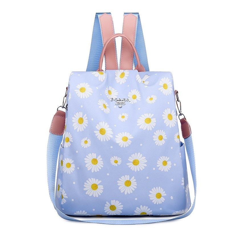 Femmes Oxford sac à dos grande capacité voyage sac à dos fermeture éclair femmes Anti-vol sac à dos filles étudiant sacs d'école: blue