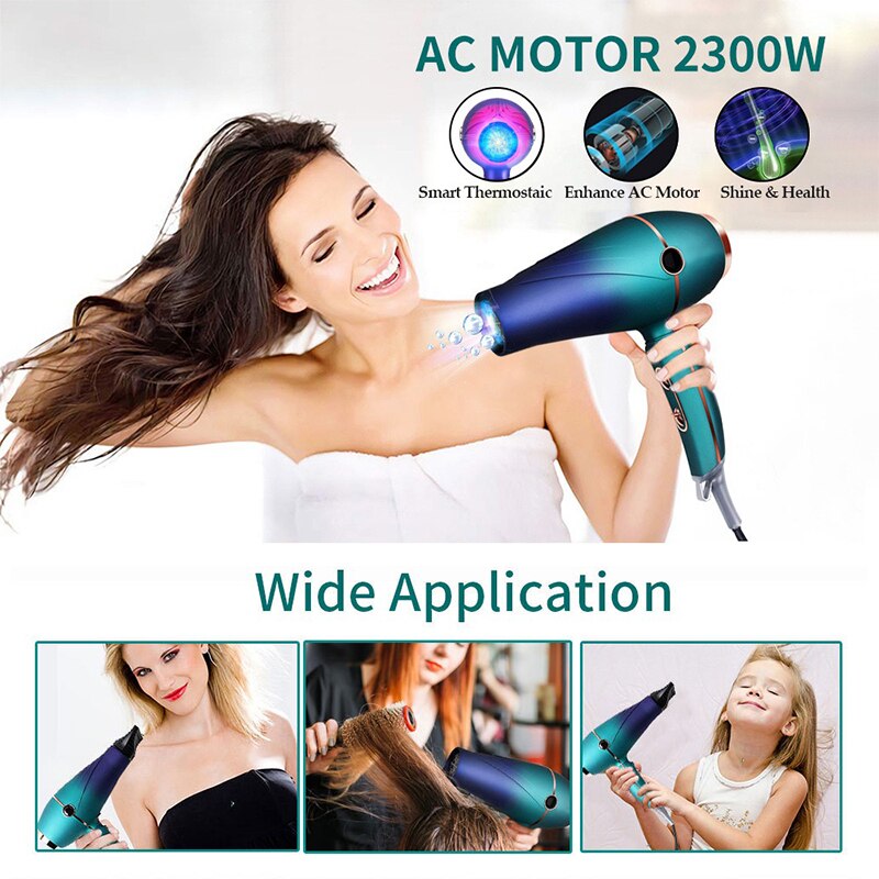 2000w Electric Hair Dryer Salon Styling Tools With Blue-ray Ion AC Motor Strong Power Household Air Blower Drier