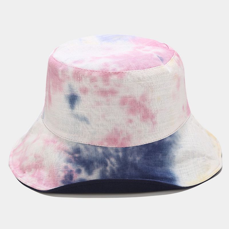 Multi-color tie dye buket hat for women Sun protection caps for ladies Girls floppy bucket Caps printing Hip Hop Hats: Pink