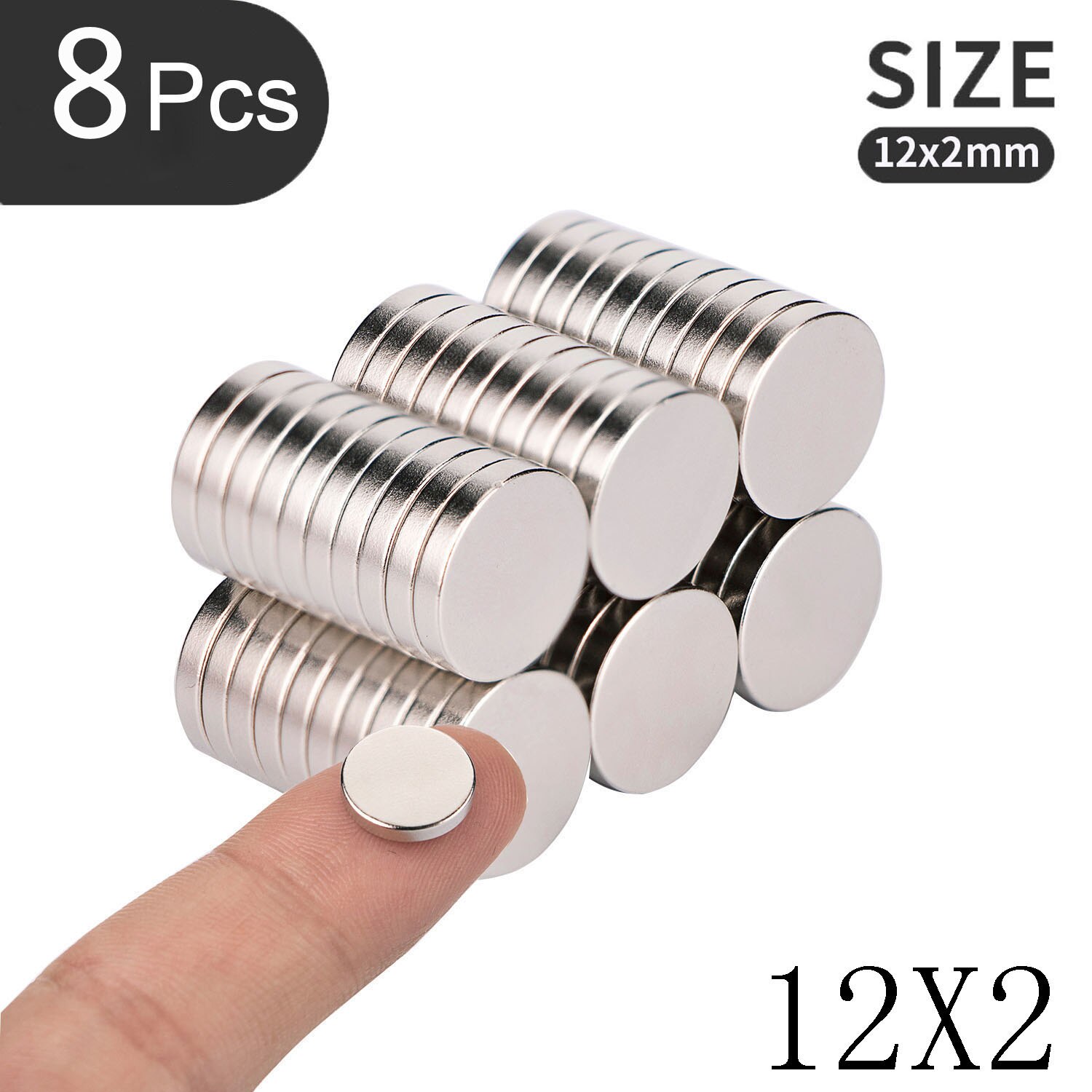 10 16 40PCS/Lot 8x2 10x2 12x2mm Magnet Strong magnets Rare Earth Neodymium Magnet Round Magnet Small Round Magnet: 8pcs(12x2)