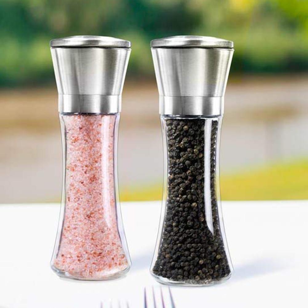 Peper Zout Mil 2 Stuks Thuis Keuken Kruiden Zout Jar Container Pepermolen Grinder Mixer Gadget Mills Keuken Gereedschap Мельница