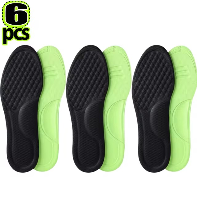 12/2pcs Sports Insoles for Shoes 5D Massage Soft Deodorant Breathable Shock Absorbant Cushion Running Insoles for Feet Men Women: Blue / 3.5