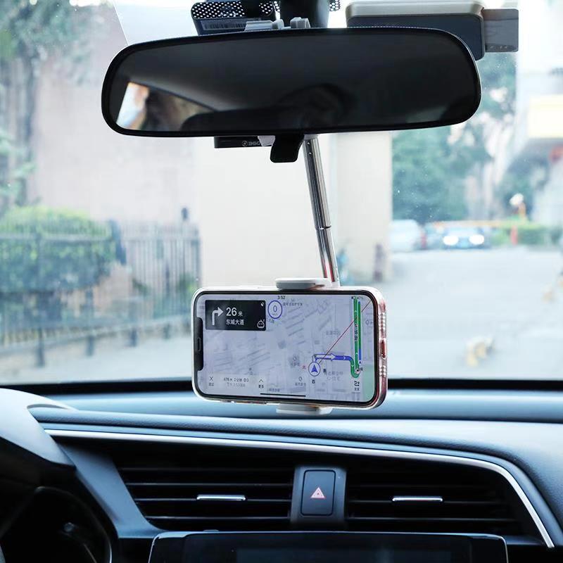 Caseier Auto Achteruitkijkspiegel Houder Voor Telefoon Zetel Mobiele Telefoon Auto Telefoon Houder Stand 360 Graden Verstelbare Universele Stands Mount