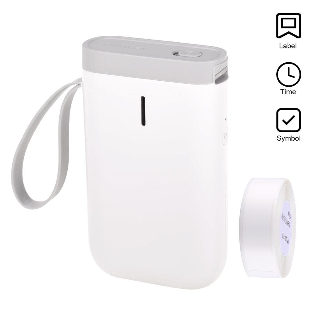 D11 WirelessThermal Label Printer Handheld Label Maker Machine Portable Price Sticker Printer Pocket Wireless Office Printer: White add 1 Roll