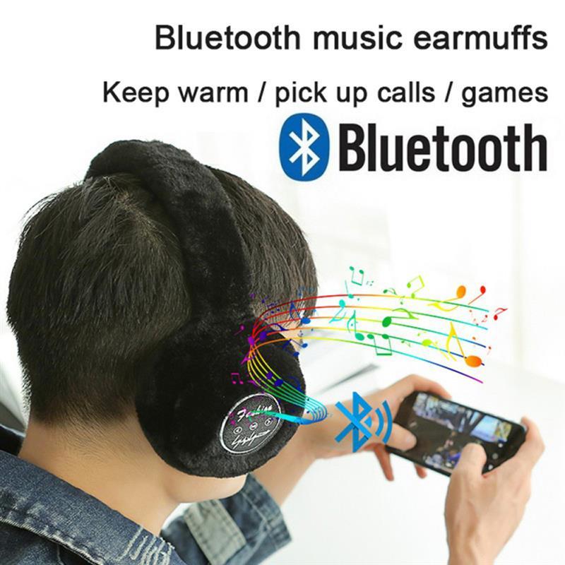 Wireless Bluetooth Headset Ear-hook Warm Fluffy Earmuffs Winter Heavy Bass Warm Wireless Headset Furry Earphones Video