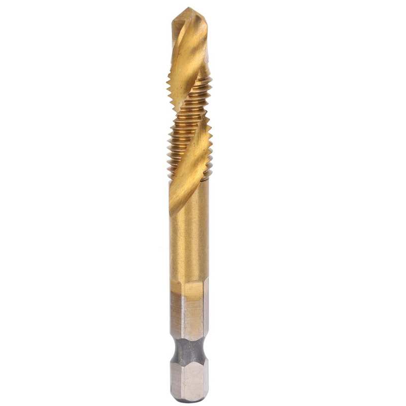 10pcs M8 HSS Screw Tap Kit High Speed Steel 6.8mm Drill Bits Hex Shank Tapping Tools Tap Drill Bits Kit