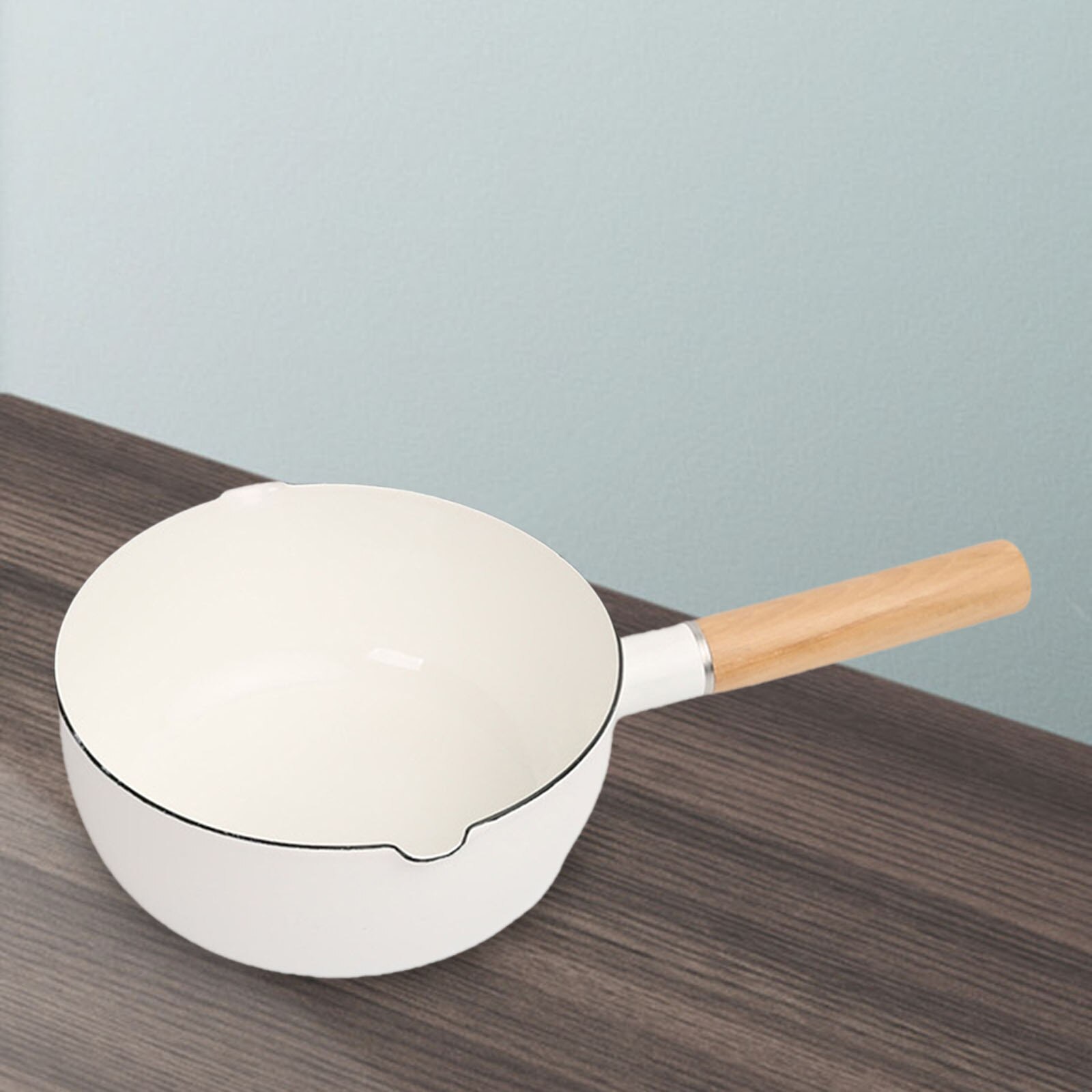 1.5L Enamel Milk Pan Cookware Non Stick White Milk Pot Saucer for Home Stoves All stoves , Including Induction