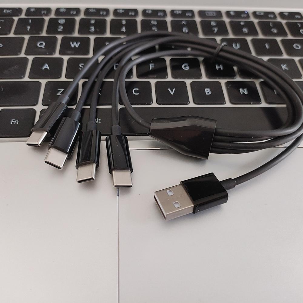 10 stück/lot mehrfach-ladeadapter usb typ c 50cm 4 in 1 usb typ c ladekabel
